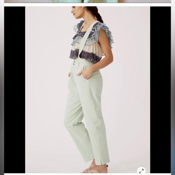 Anthropologie canvas pinafore jumpsuit - size 29 - Picture 3 of 6